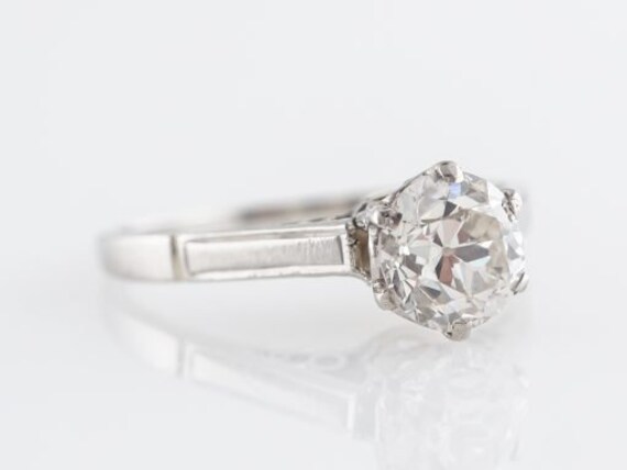 Art Deco Solitaire Diamond Engagement Ring in Pla… - image 7