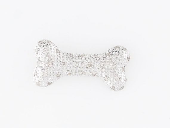 Diamond Dog Bone Pendant Necklace in 14k White Go… - image 5