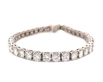 13 Carat Diamond Tennis Bracelet in 14k White Gold