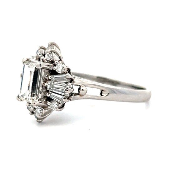 Ballerina Style Diamond Engagement Ring in Platin… - image 2