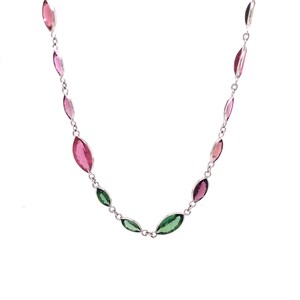 Multi-Color Tourmaline Necklace in 18k White Gold