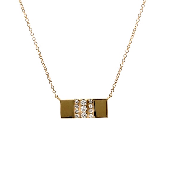 スタージュエリー 18Kネックレス　DIAMOND BAR NECKLACE 18 Karat Yellow Gold Diamond Bar Necklace 001-160-00201 18KY