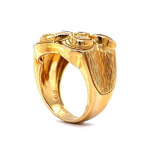 Diamond & Ruby Eyed Owl Cocktail Ring in 18k Yellow Gold image 7