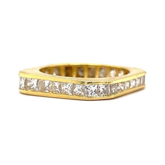 Princess Cut Square Eternity Stacking Ring in 18k… - image 4