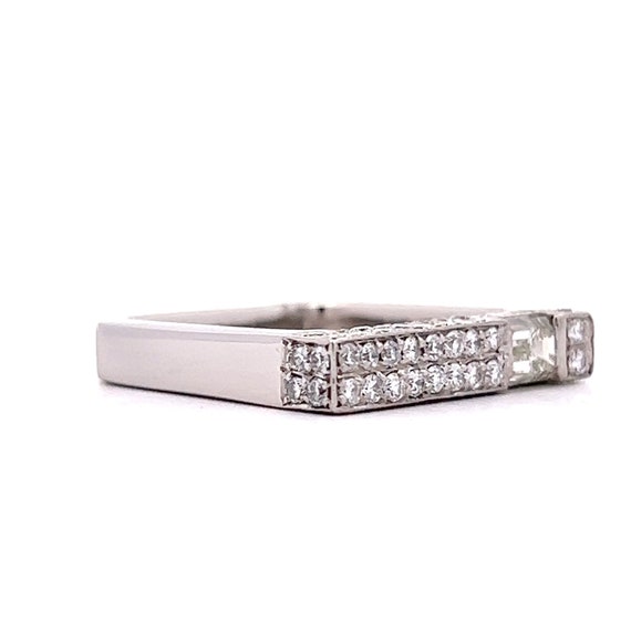 Diamond Stacking Square Bar Ring in Platinum - image 3