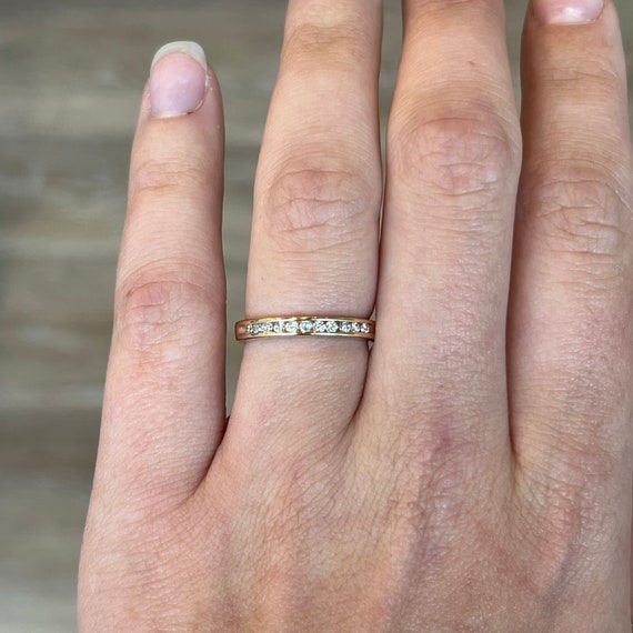 Yellow gold channel sale set wedding band