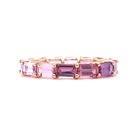 Pink & Purple Sapphire Eternity Band in 14k Rose … - image 6