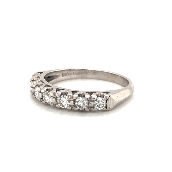 Vintage Round Brilliant Cut Diamond Wedding Band … - image 2