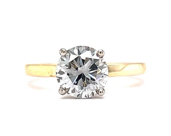 1.94 J/VS1 Round Brilliant Diamond Engagement Ring in 14k Yellow Gold