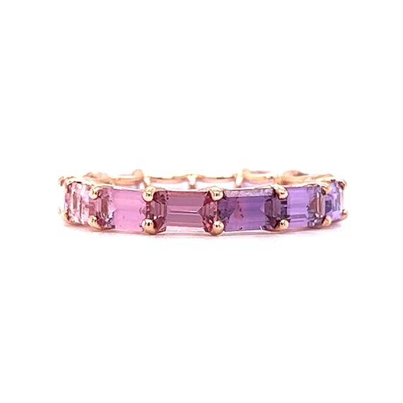 Pink & Purple Sapphire Eternity Band in 14k Rose … - image 4