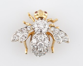 18k Bee Brooch - Etsy