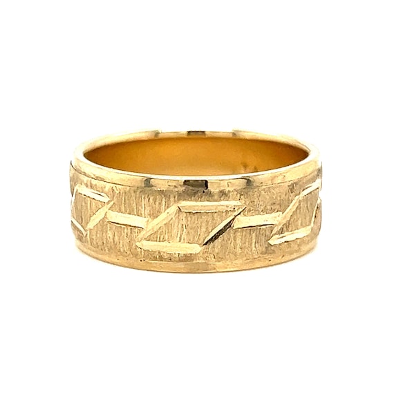 Engraved Textured Stacking Ring or Wedding Band i… - image 3