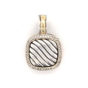 David Yurman Diamond Hanger in Sterling Zilver & 18K Geel Goud