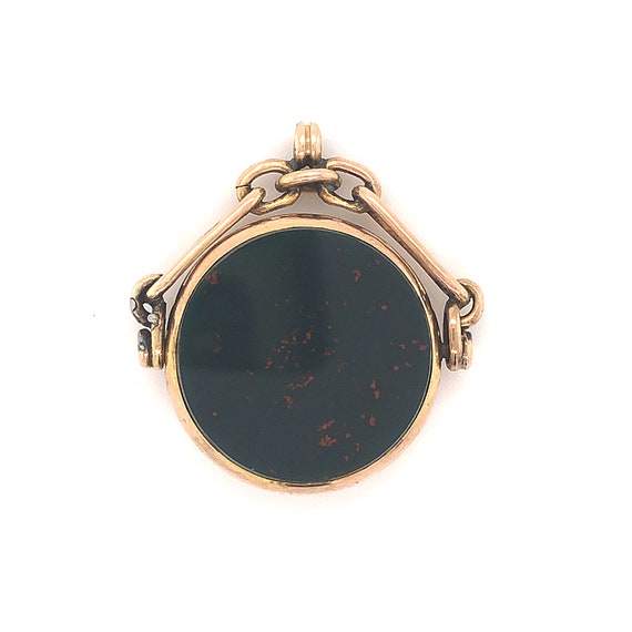 Antique Victorian Spinning Bloodstone Pendant in … - image 1