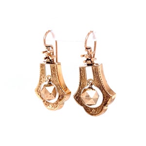 Antique Victorian Dangle Earrings in 14k Yellow Gold image 5