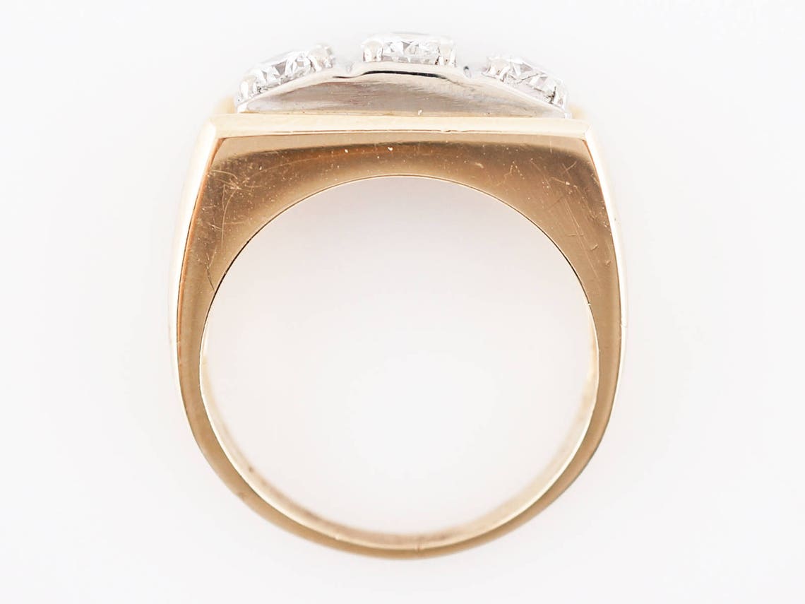 Mens Right Hand Ring Modern 1.10 Round Brilliant Cut Diamonds Etsy