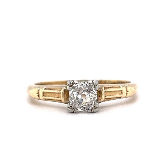 1/4 Carat Retro Solitaire Diamond Engagement Ring… - image 1