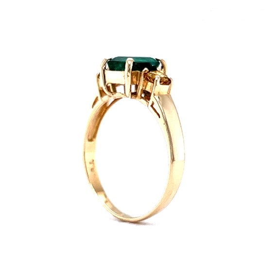 Emerald & Yellow Diamond Ring in 14k Yellow Gold - image 8