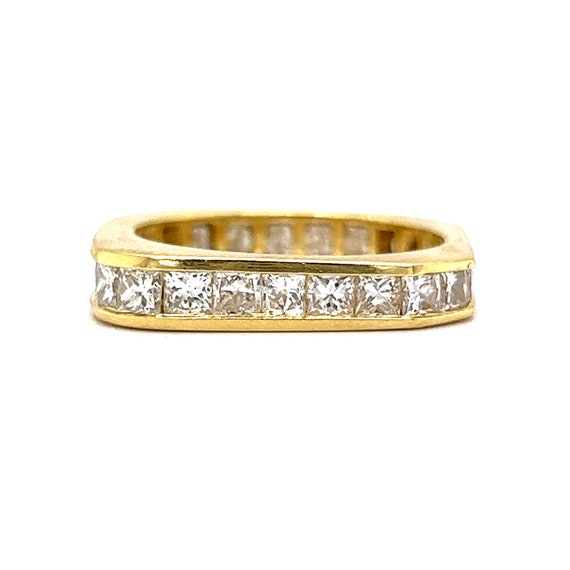 Princess Cut Square Eternity Stacking Ring in 18k… - image 3