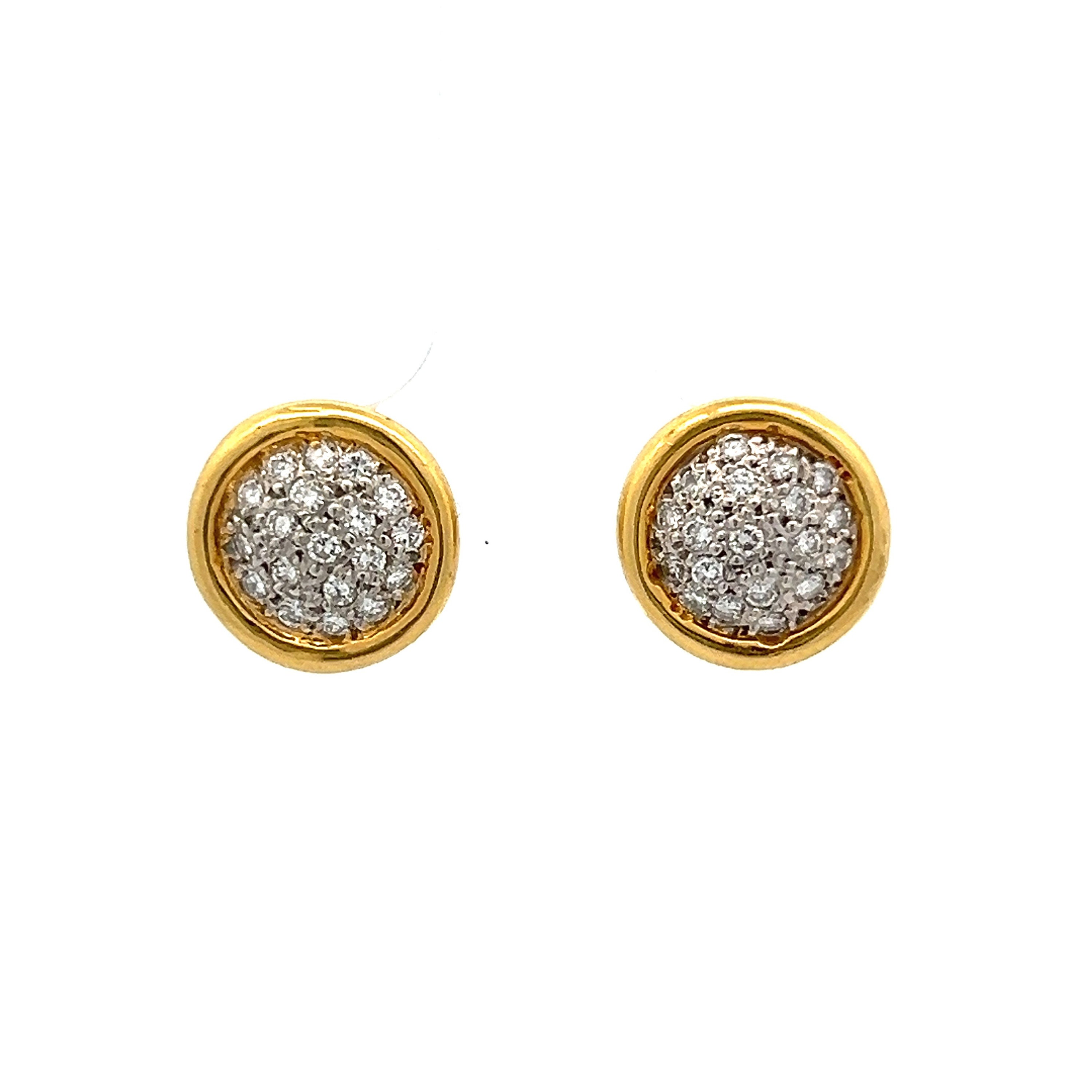 Gold pave stud earrings outlet