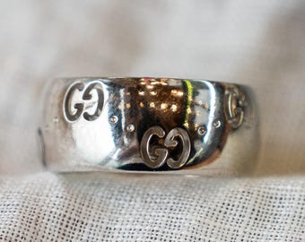 Stunning GUCCI Garden Tiger Head Ring 925 Sterling Silver Green
