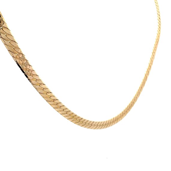 30 Inch Herringbone Collar Necklace in 14k Yellow… - image 3
