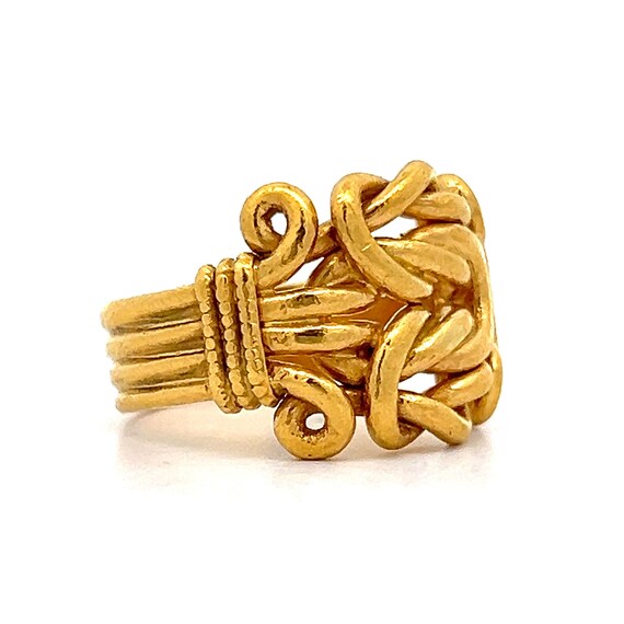 Vintage Victorian Knot Ring  in 24k Yellow Gold - image 3
