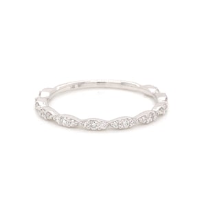 Pave Diamond Wedding Band in 14k White Gold