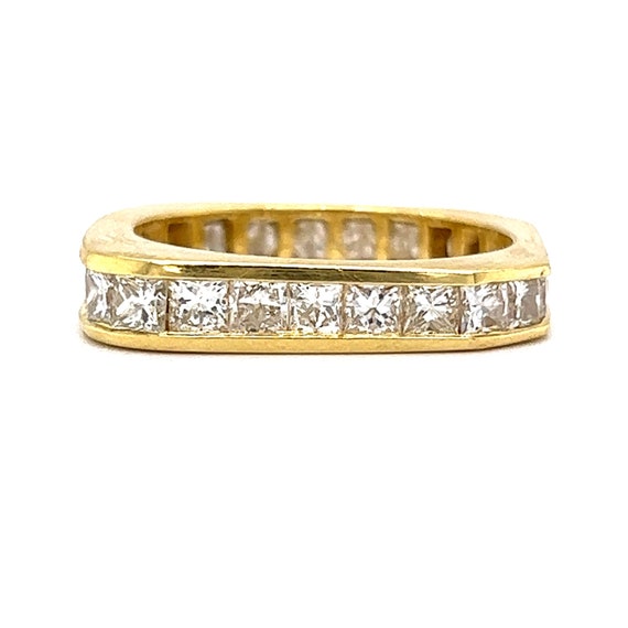 Princess Cut Square Eternity Stacking Ring in 18k… - image 7