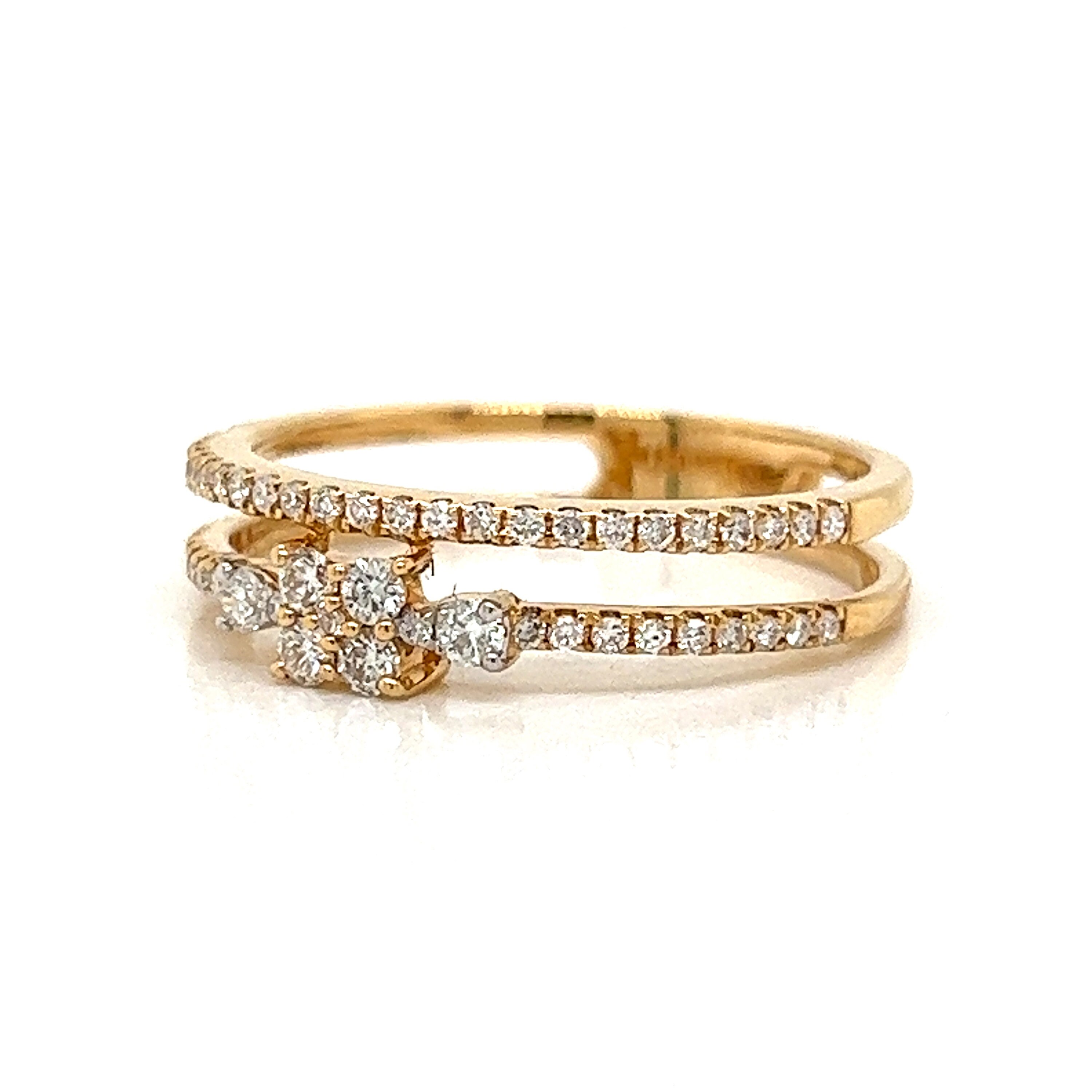 Stacked Pave Diamond Ring in 18k Yellow Gold - Etsy