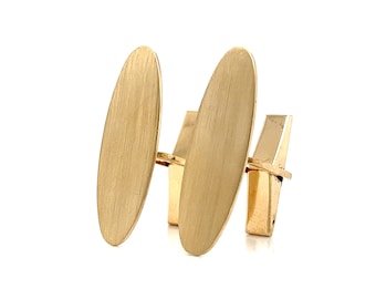 Boutons De Manchette Vintage Dorés – Style Ovale Et Effet Kaléidoscope Chic