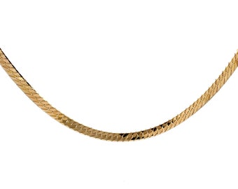 30 Inch Herringbone Collar Necklace in 14k Yellow Gold
