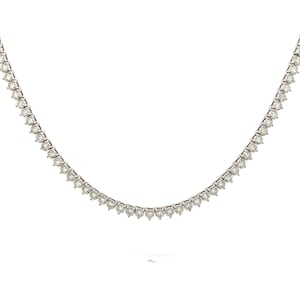 16.60 Carat Brilliant Diamond Necklace in 14k White Gold