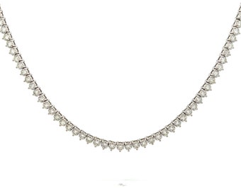 16.60 Carat Brilliant Diamond Necklace in 14k White Gold