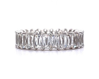 Stunning French Cut Diamond Eternity Band in 18k White Gold