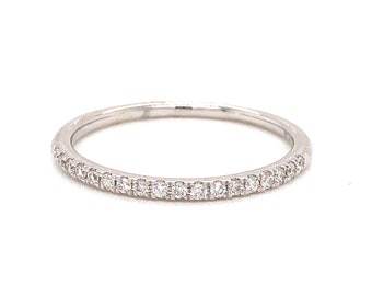 Modern Diamond Wedding Band in 14k White Gold