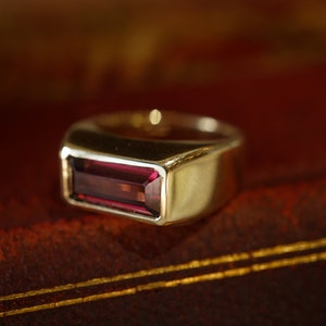 Bezel Set Garnet Cocktail Ring in 14k Yellow Gold