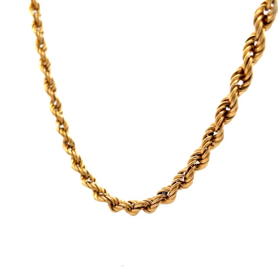 24 Inch Mens Rope Chain Necklace in 14k Yellow Go… - image 2