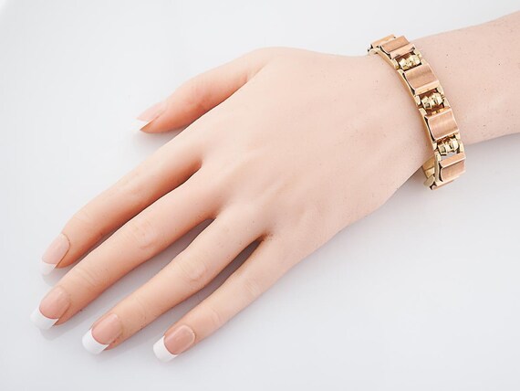 Retro Bracelet in 14k Rose & Yellow Gold - image 7
