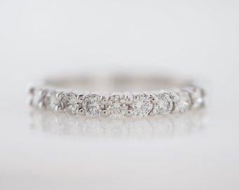 Half Carat Diamond Wedding Band in White Gold