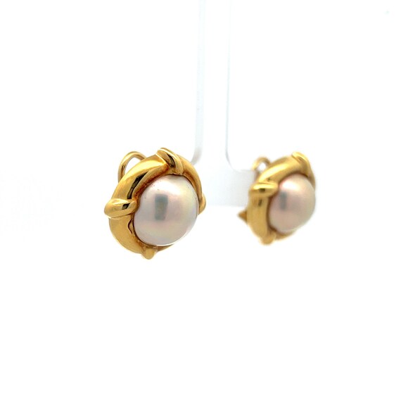 Vintage Tiffany & Co. Pearl Stud Earrings in 18k … - image 3