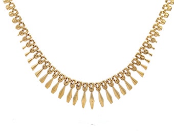 Fringe Spike Collar Necklace in 14k Yellow Gold