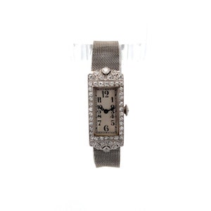 Antique Art Deco Diamond Watch in Platinum & 18k