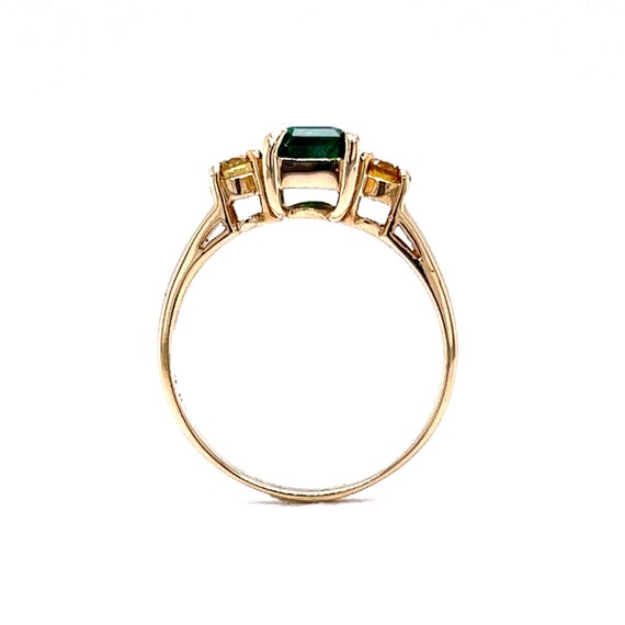Emerald & Yellow Diamond Ring in 14k Yellow Gold - image 7