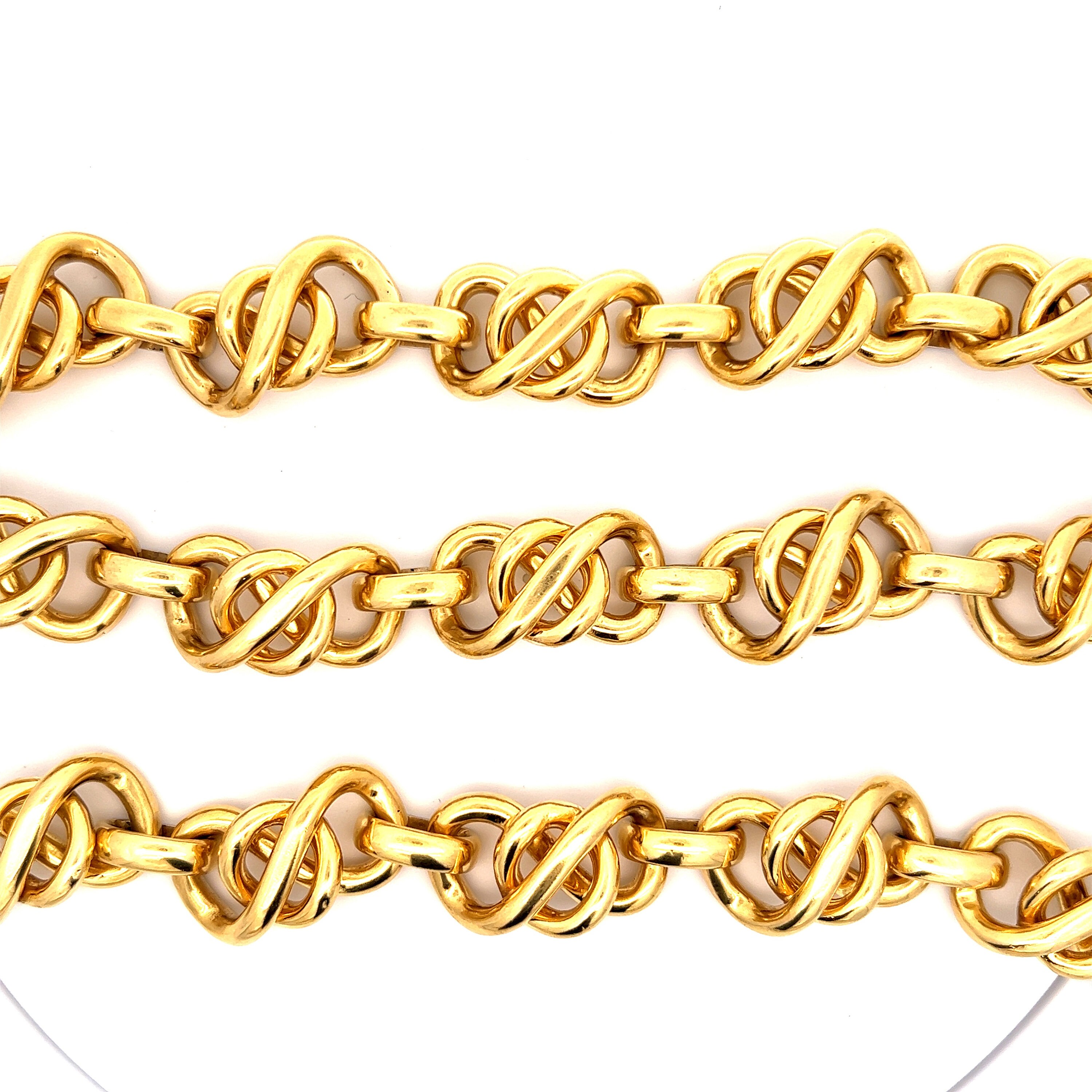 Nicolis Cola Link Necklace in 18k Yellow Gold - Etsy
