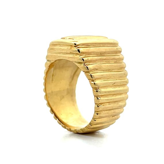 Rectangular Ridged Statement Ring in 18k Yellow G… - image 5