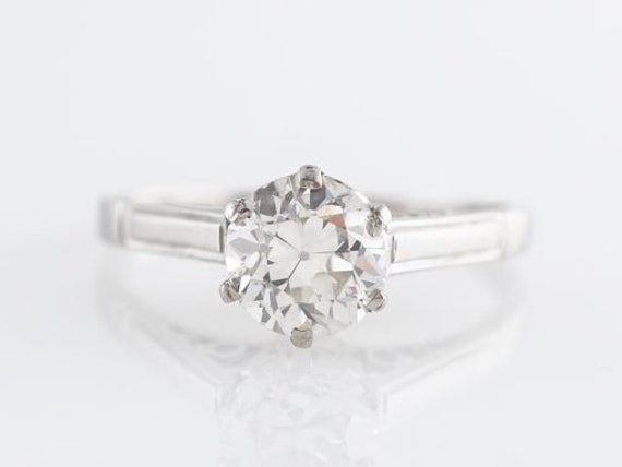 Art Deco Solitaire Diamond Engagement Ring in Pla… - image 6