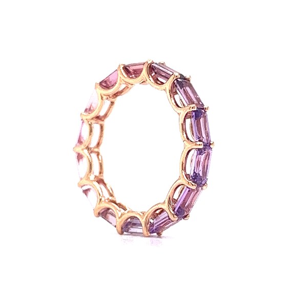 Pink & Purple Sapphire Eternity Band in 14k Rose … - image 7