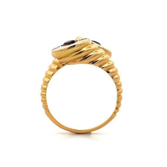 Toi Et Moi Tourmaline & Diamond Ring in 18k Yello… - image 4