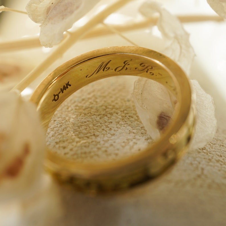 Midcentury Gold Nugget Wedding Band in 14k Yellow Gold Etsy